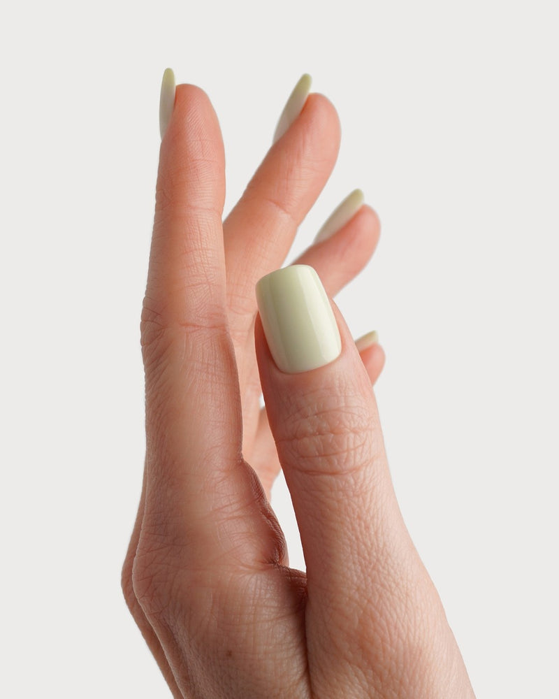 Pistachio Courte Carré Press On en Gel Souple
