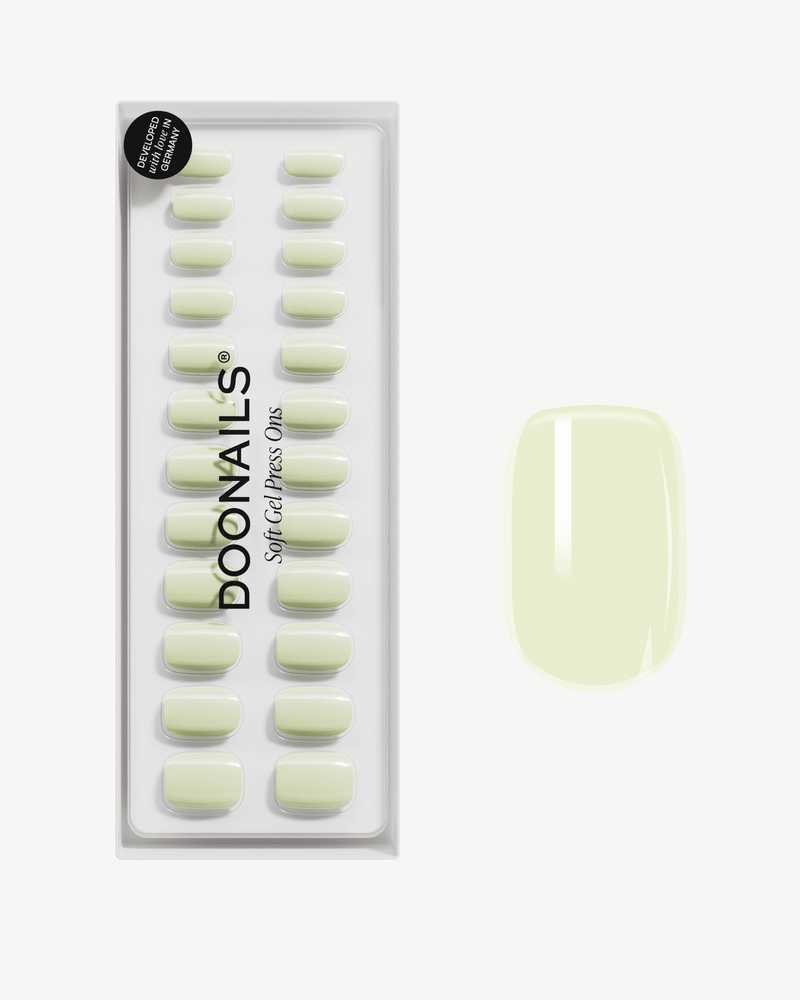 Pistachio Courte Carré Press On en Gel Souple