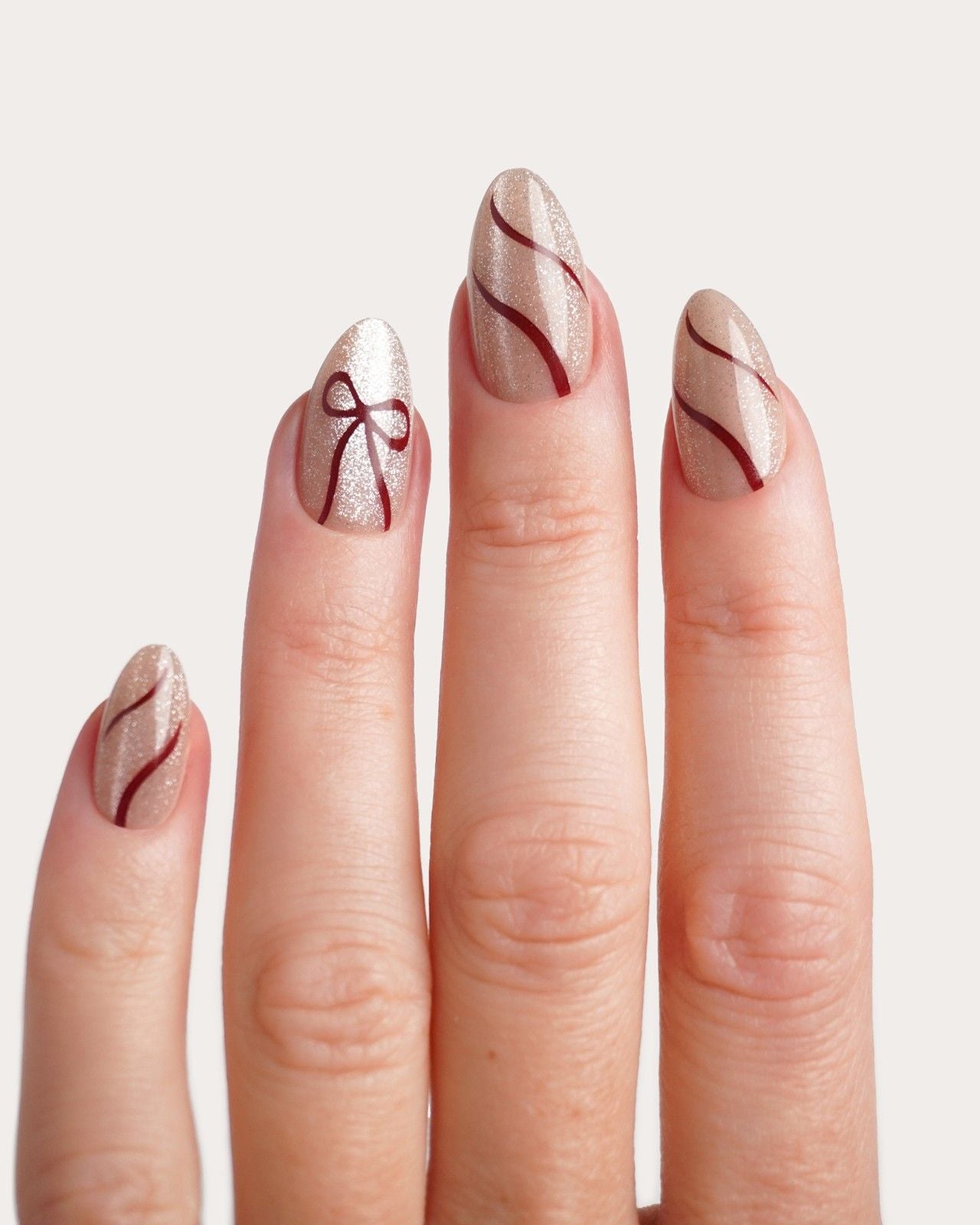 Red Bow Cat Eye Limited Edition Soft Gel Press Ons France