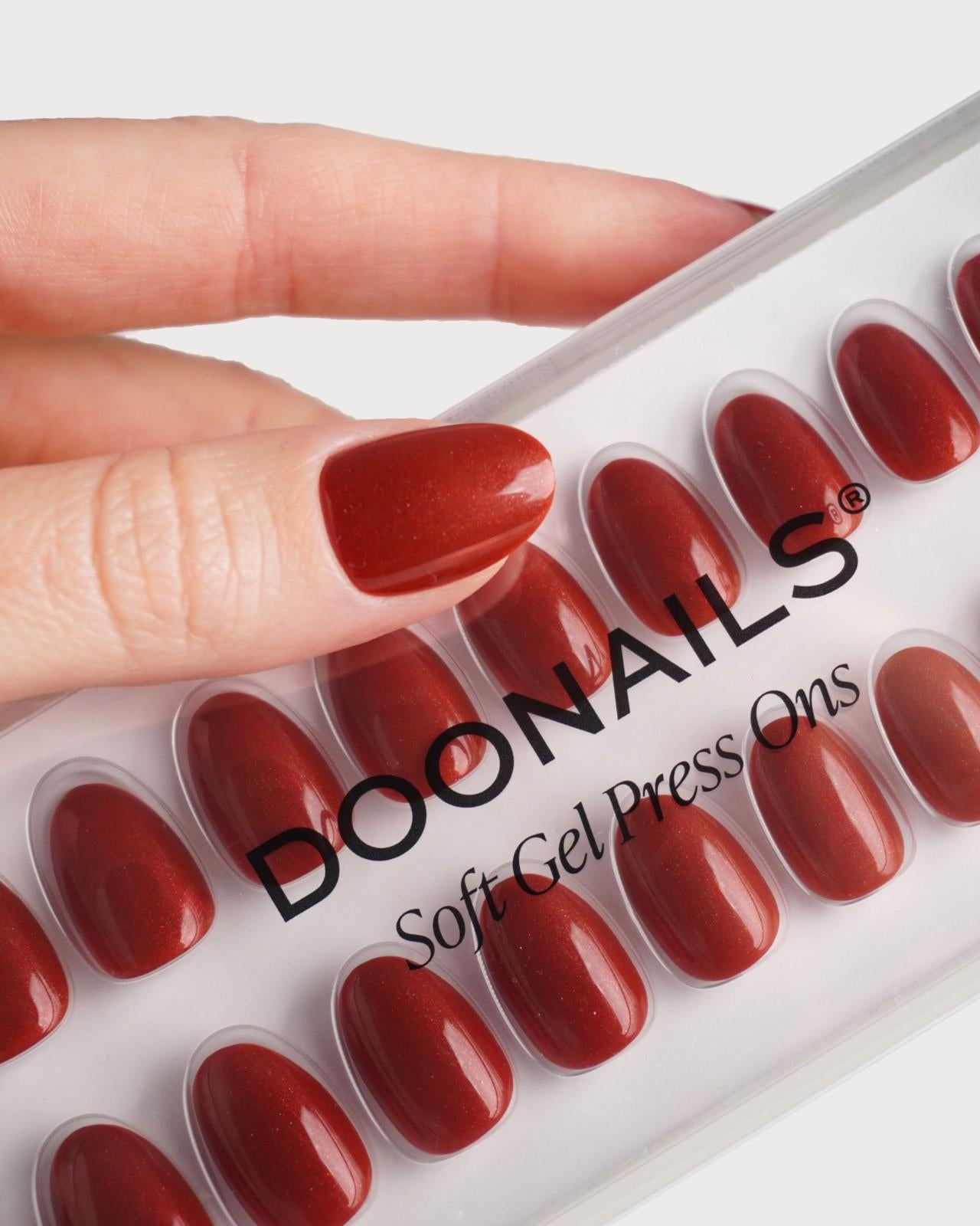 Red Glitter Soft Gel Press Ons