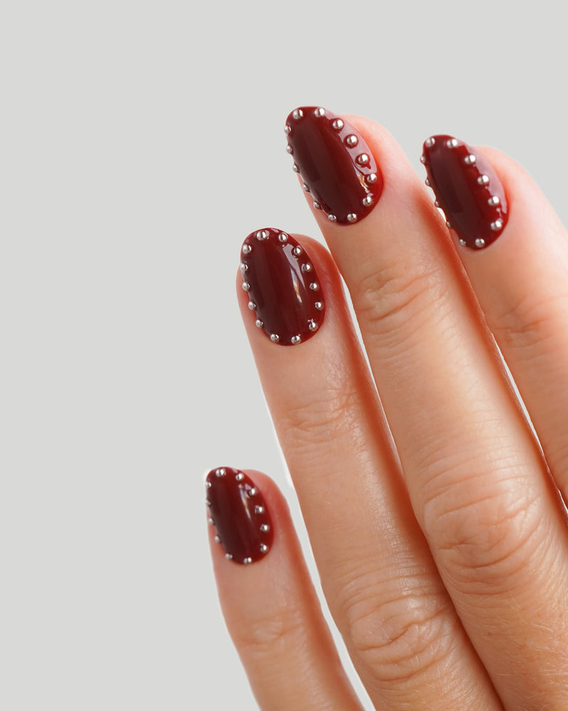Rock It Red Courte Arrondie Press On en Gel Souple
