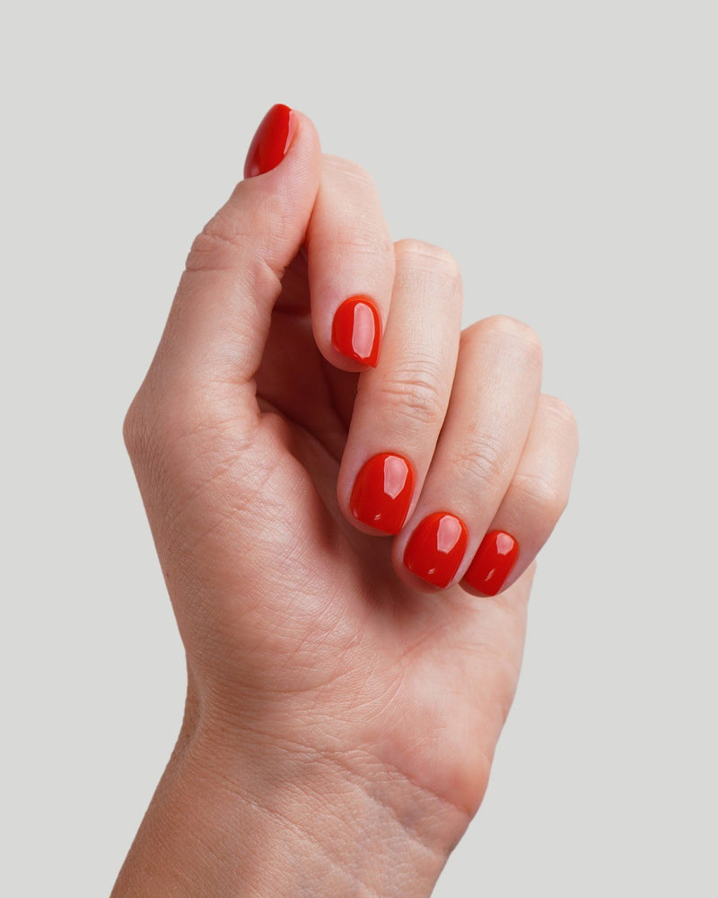 Rose Red Ultra Courte Carré Press On en Gel Souple