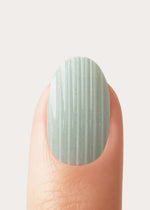 Sage Ribbed Courte Arrondie Press On en Gel Souple