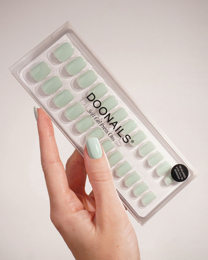 Press Ons en gel souple Cute Cucumber Courte Carré - Doonails France