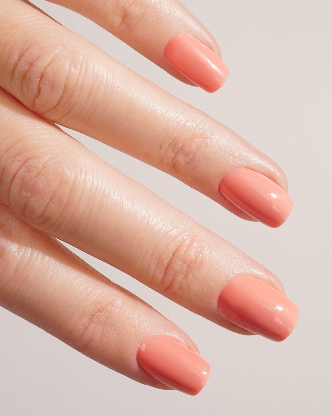 Press Ons en gel souple Peach Please Courte Carré