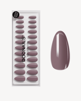 Silent Night Mauve Moyenne Amande Press Ons en Gel SoupleDoonails