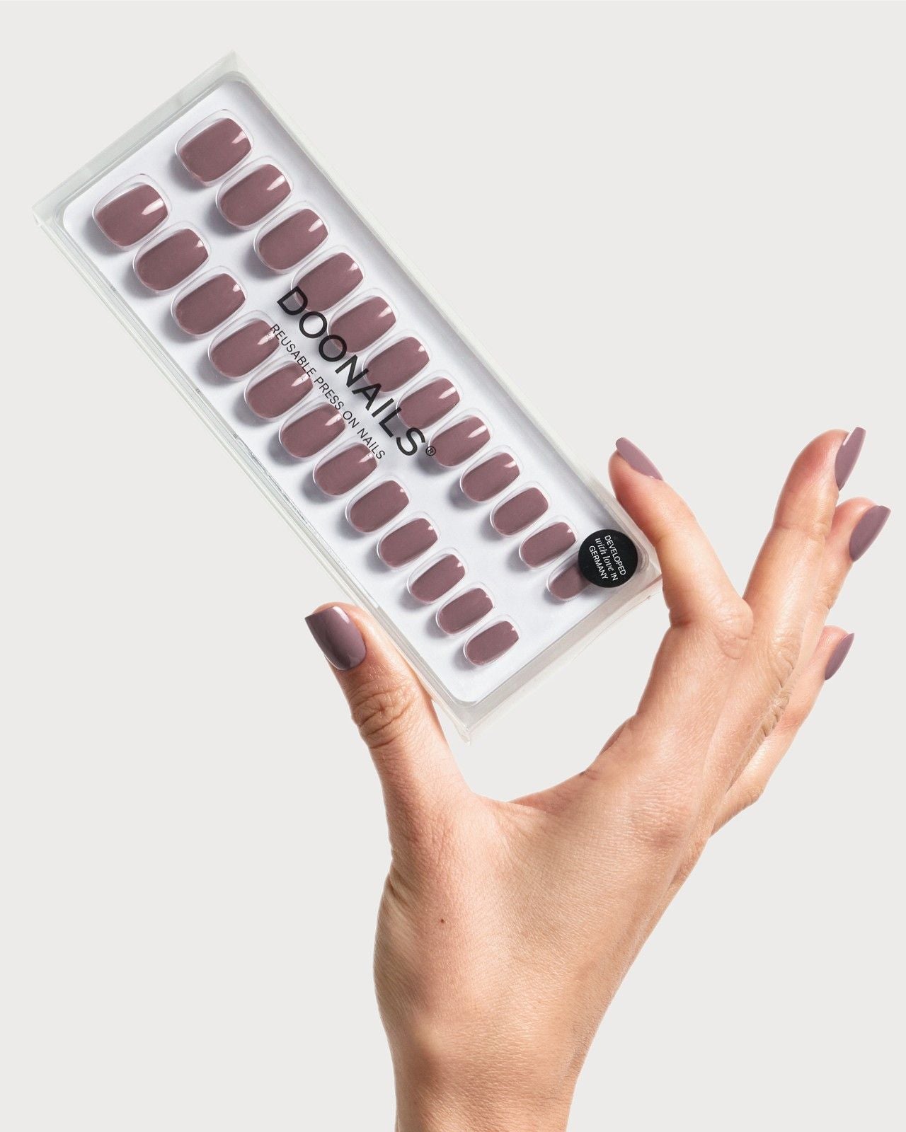 Silent Night Mauve Courte Carré Press On en Gel Souple