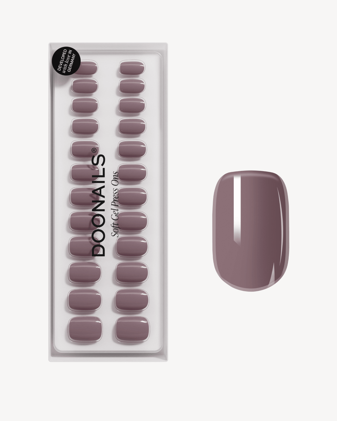 Silent Night Mauve Courte Carré Press On en Gel Souple