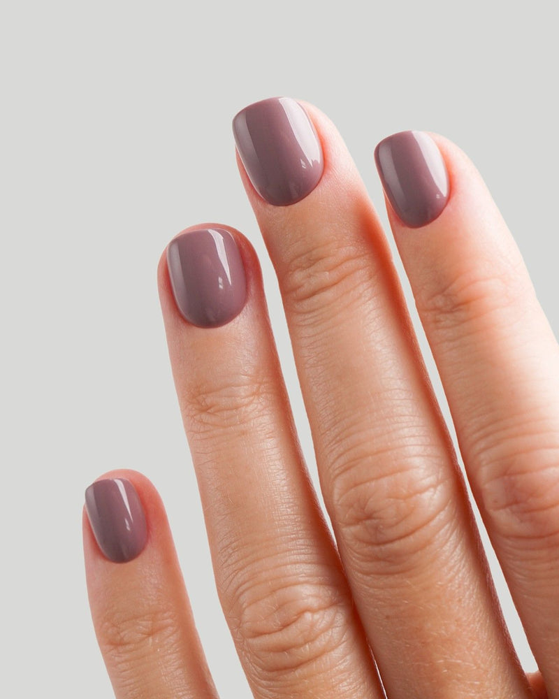 Silent Night Mauve Ultra Courte Carré Press On en Gel Souple