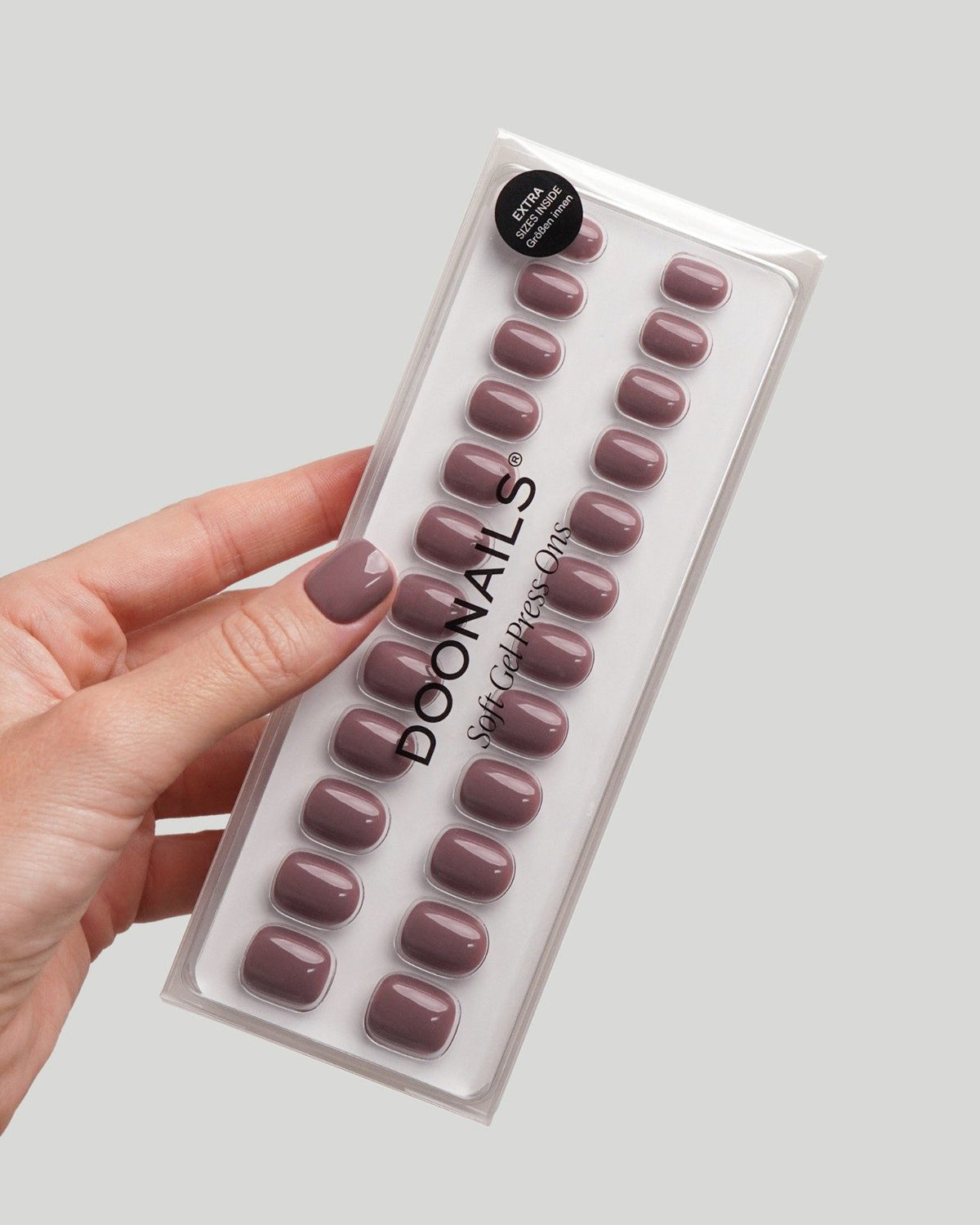 Silent Night Mauve Ultra Courte Carré Press On en Gel Souple