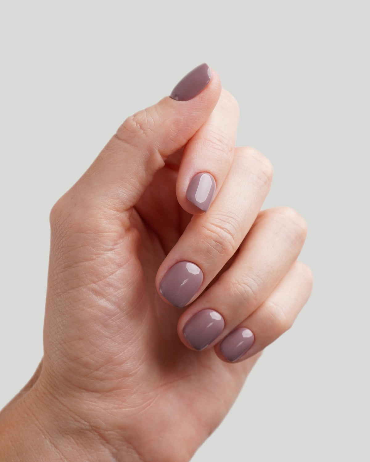Silent Night Mauve Ultra Courte Carré Press On en Gel Souple
