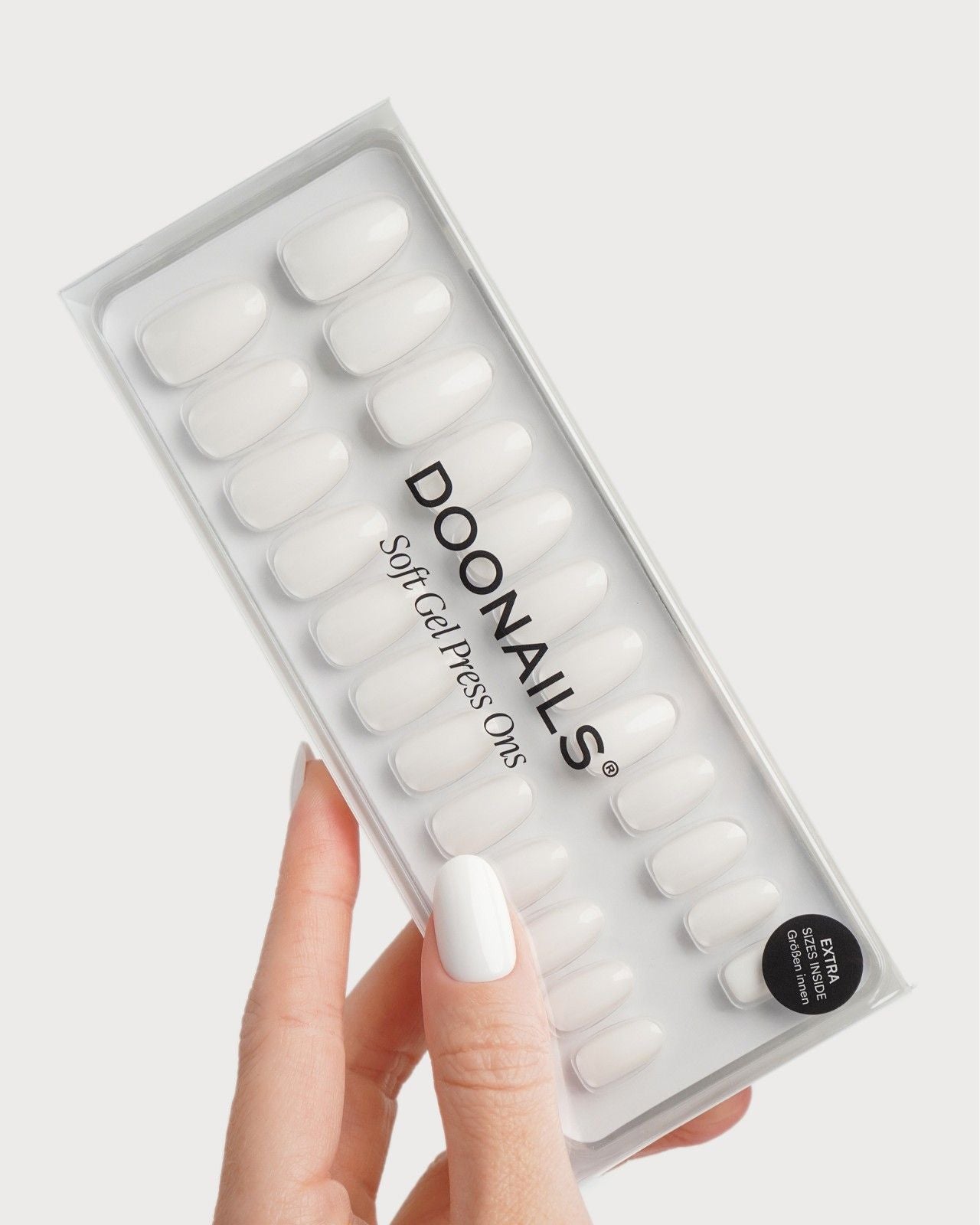 Snow White Moyenne Arrondie Press On en Gel Souple