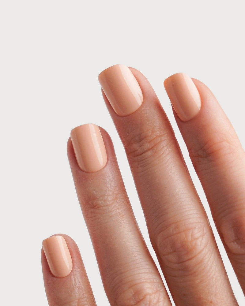 Soft Apricot Extra Courte Carré Press On en Gel Souple