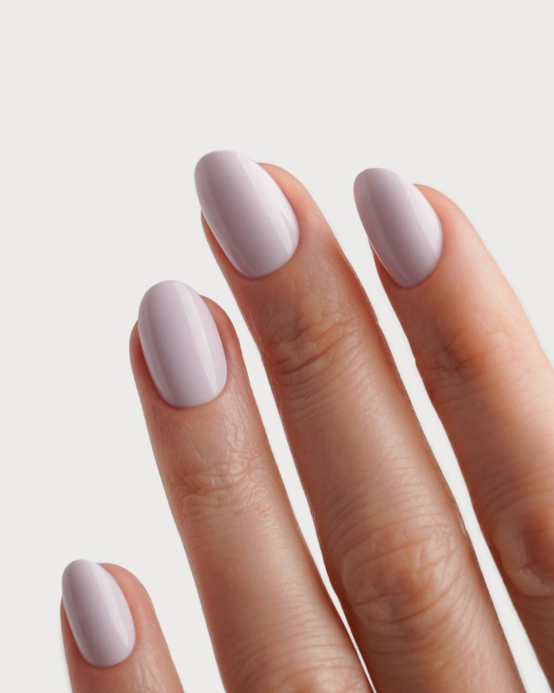Soft Lilac Courte Arrondie Press Ons en Gel Souple