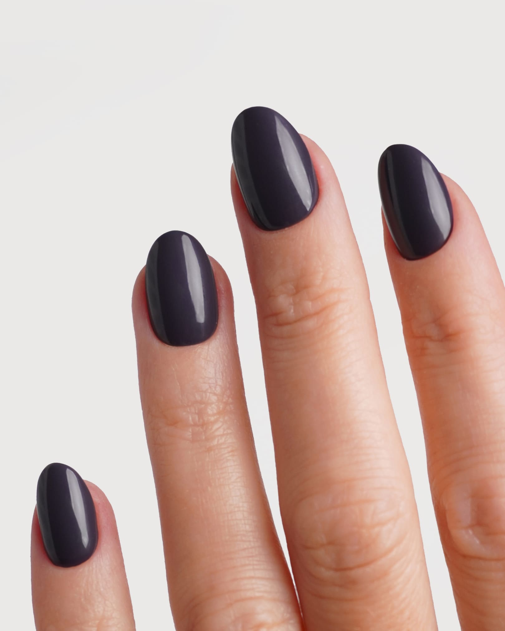 Press Ons en gel souple Stormy Grey Courte Arrondie - Doonails France