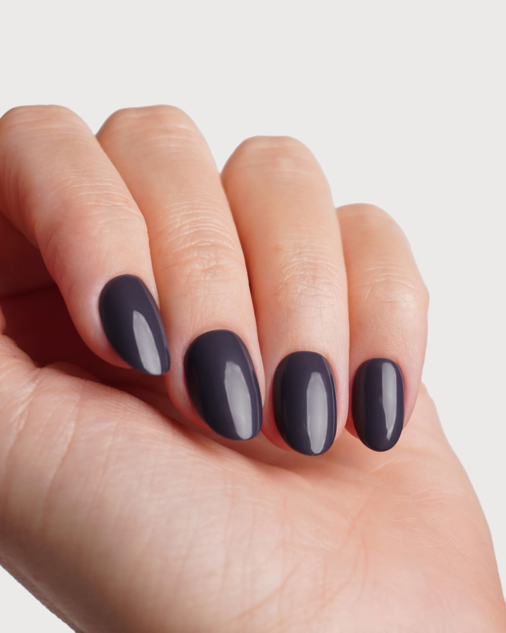 Press Ons en gel souple Stormy Grey Courte Arrondie - Doonails France
