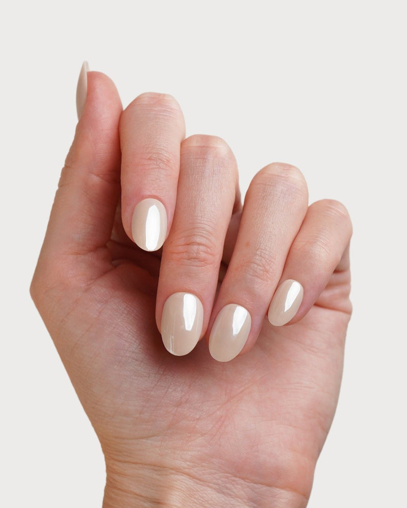 Toffee Courte Arrondie Press On en Gel Souple