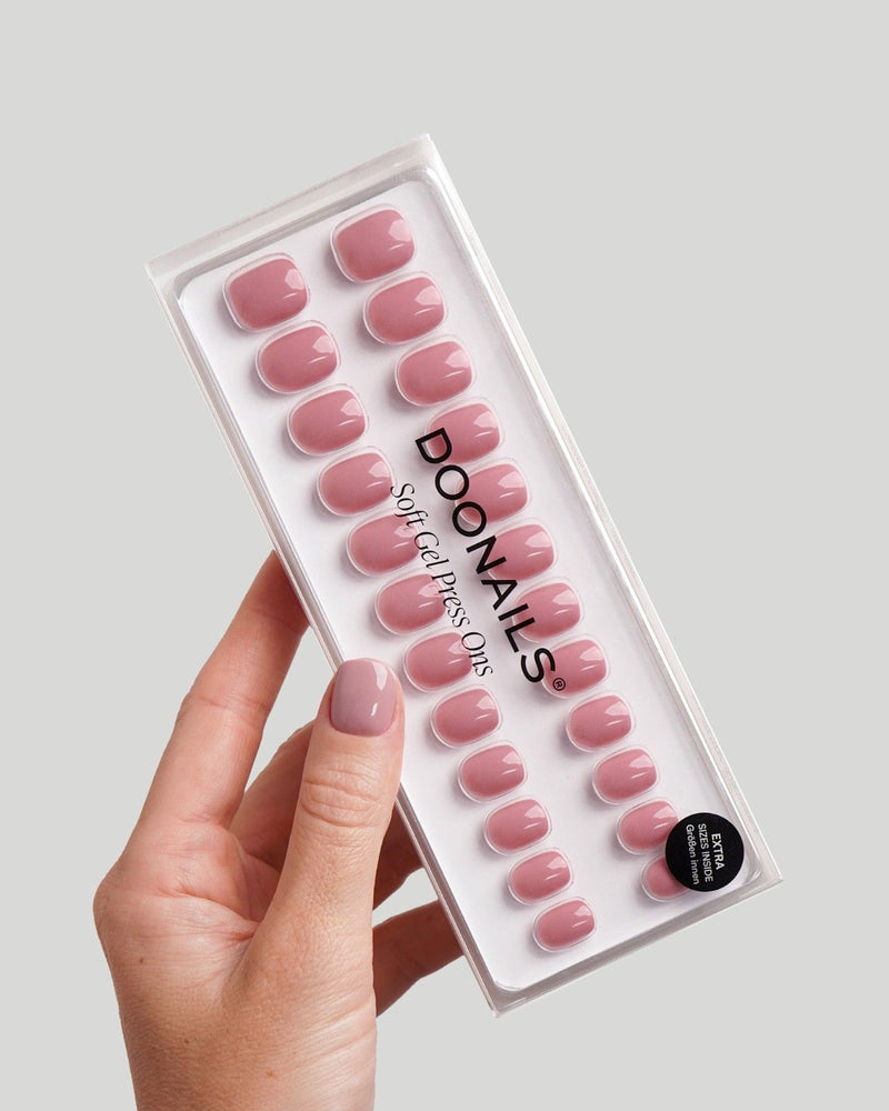 Valentine Crush Ultra Courte Carré Press On en Gel Souple