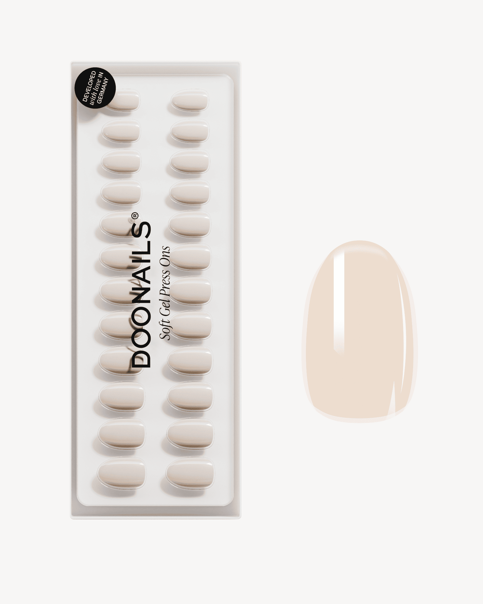 Vanilla Courte Arrondie Press On en Gel Souple