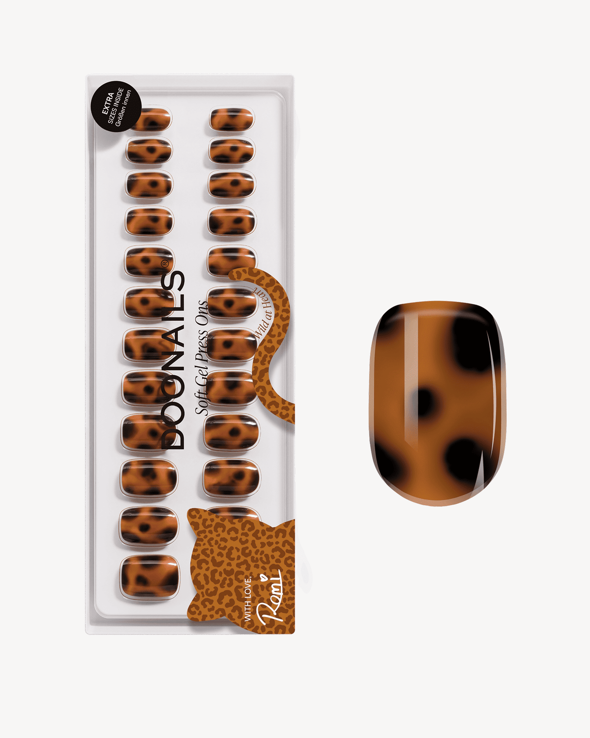 Wild Heart Extra Courte Carré Press On en Gel Souple