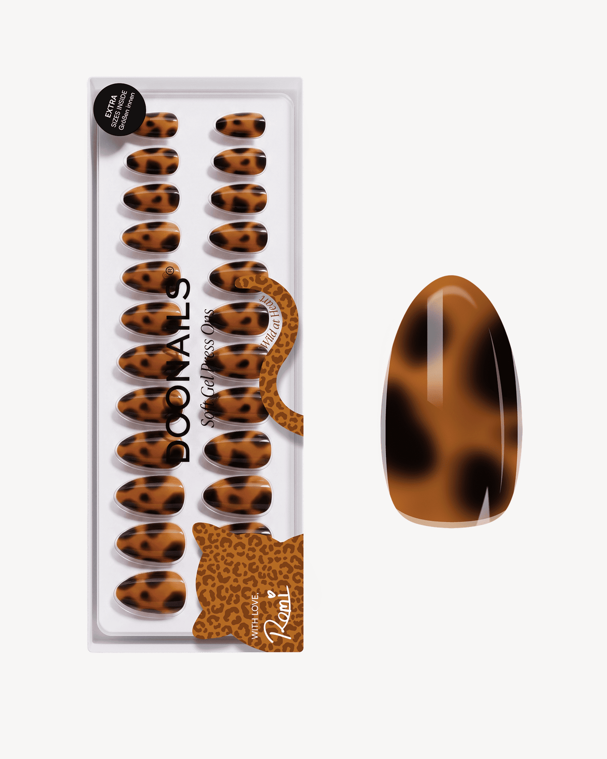 Wild Heart Courte Amande Press On en Gel Souple