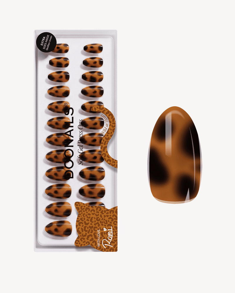Wild Heart Courte Amande Press On en Gel Souple