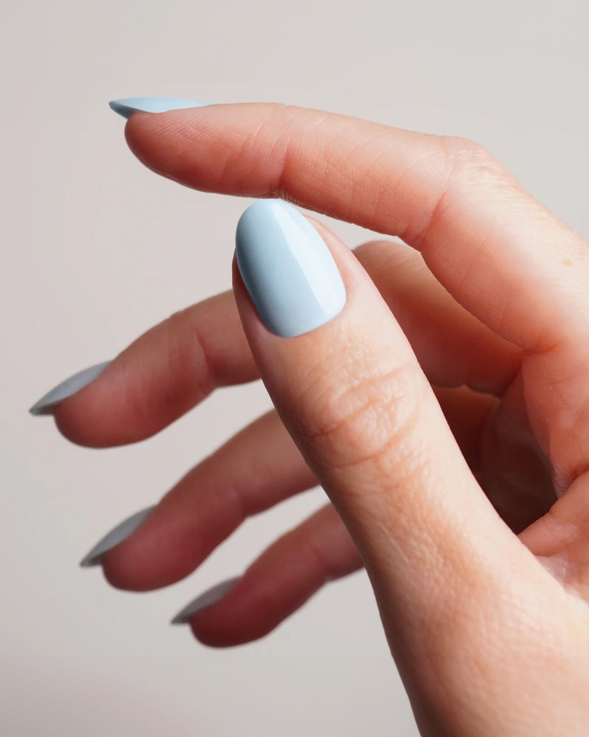 Baby Blue Courte Arrondie Press On en Gel Souple