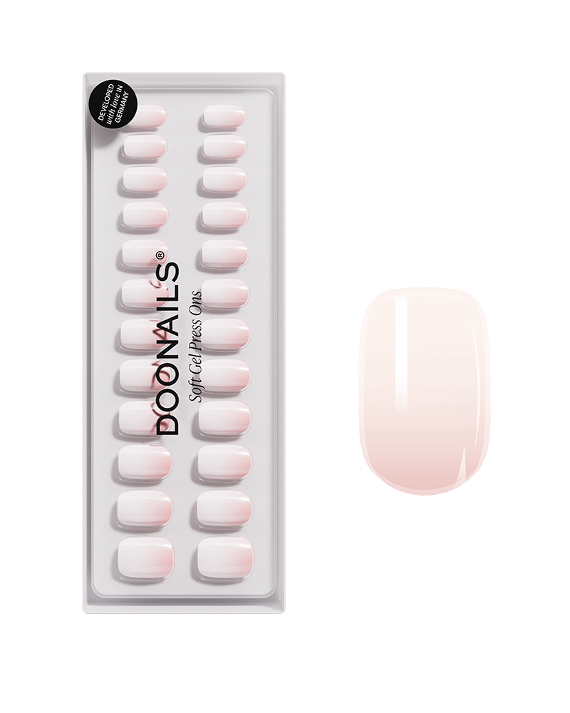 Press Ons en gel souple Babyboomer Carrée Courte