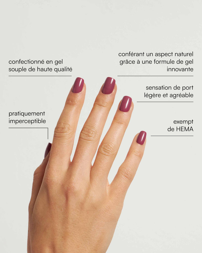 Press Ons en gel souple Bubblegum Courte Carré - Doonails France