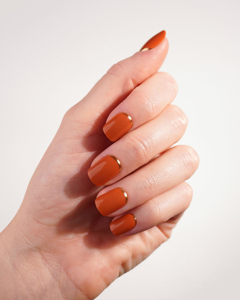 Press Ons en gel souple Cinnamon Extra Courte Carré - Doonails France