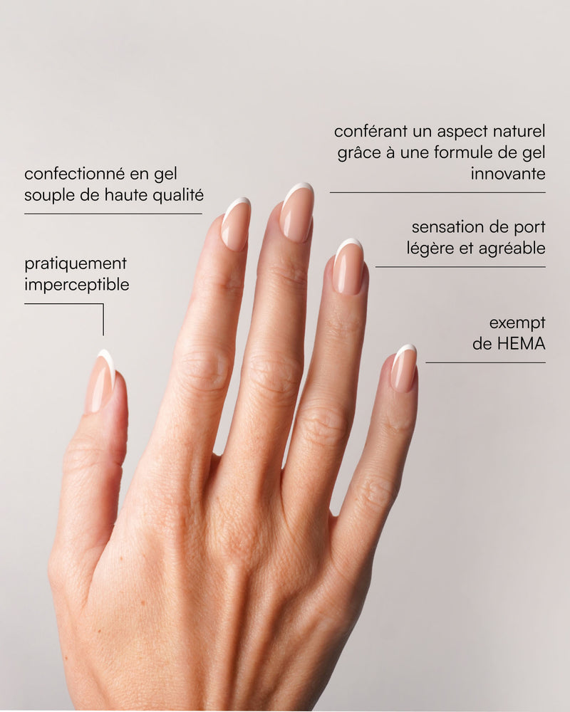 Press Ons en gel souple Classic French Moyenne Arrondie - Doonails France