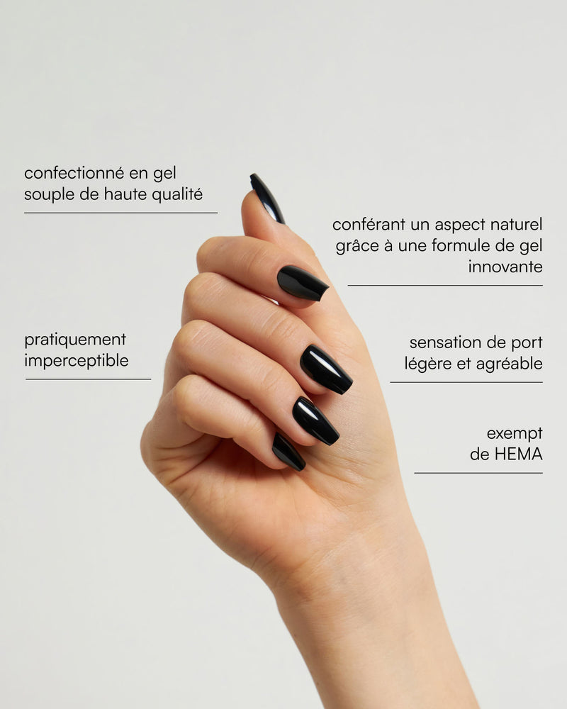 Press Ons en gel souple Dark Dream Courte Ballerine - Doonails France
