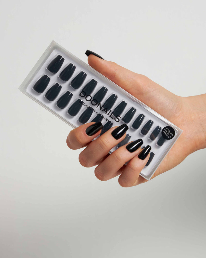 Press Ons en gel souple Dark Dream Courte Ballerine - Doonails France