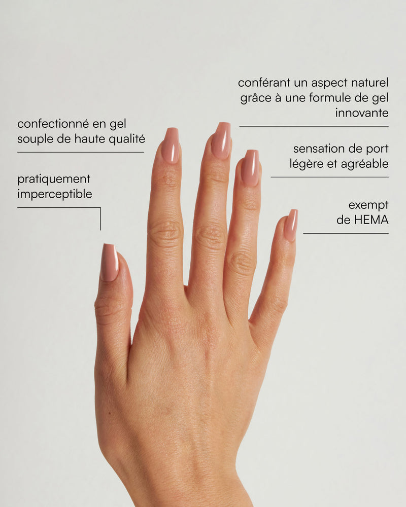 Press Ons en gel souple Espresso Courte Ballerine - Doonails France