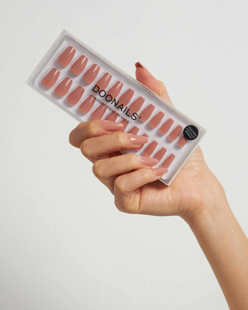 Press Ons en gel souple Espresso Courte Ballerine - Doonails France