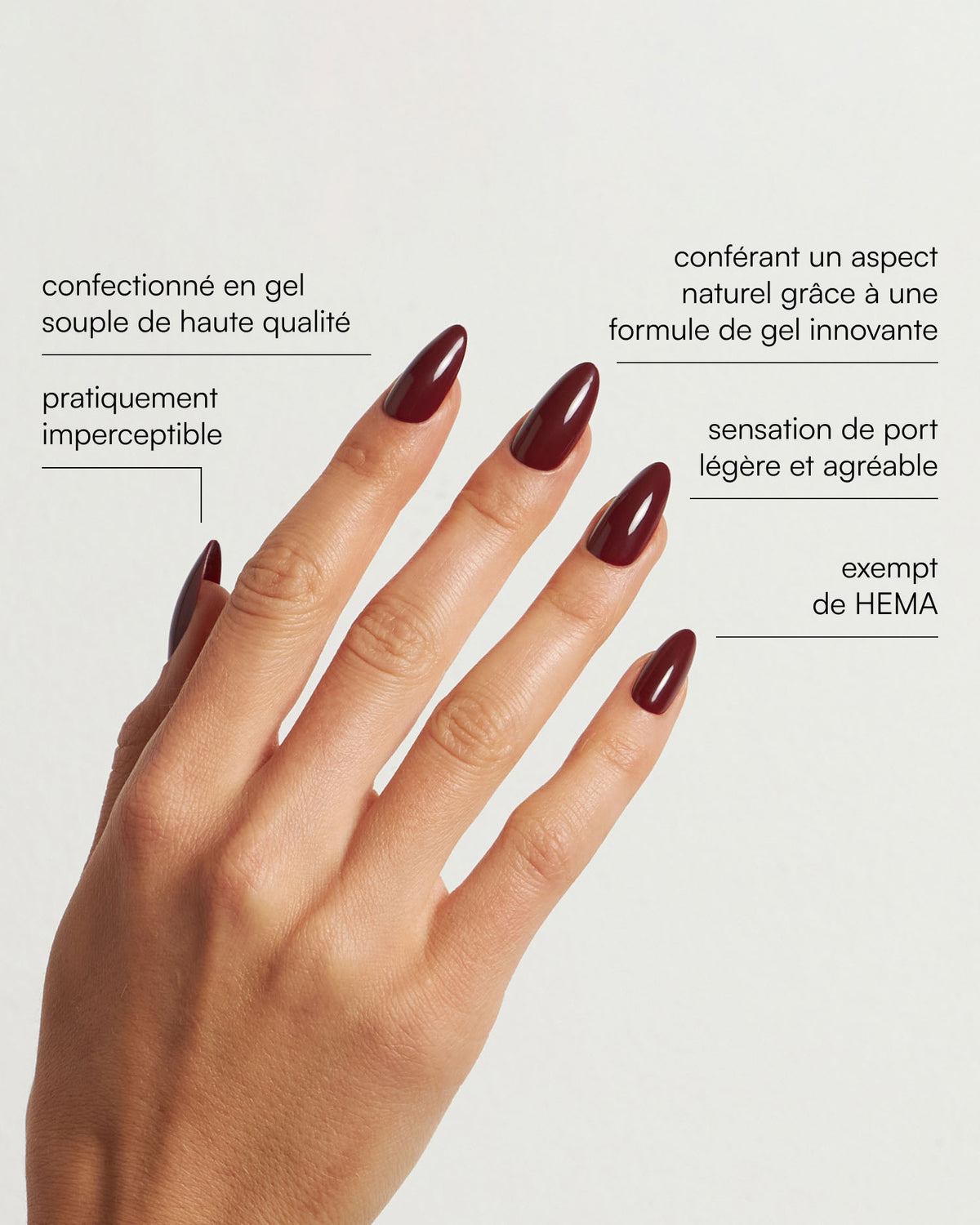 Love Paris Moyenne Amande Press Ons en Gel Souple