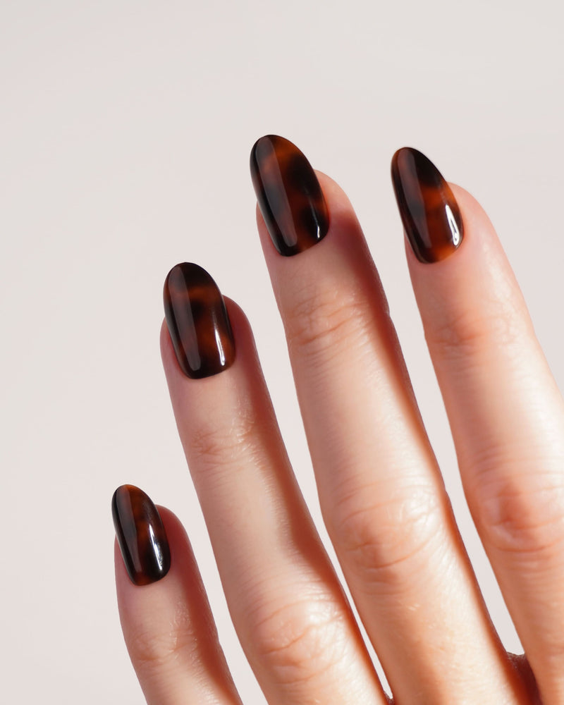 Press Ons en gel souple Mosaic Amber Moyenne Arrondie - Doonails France