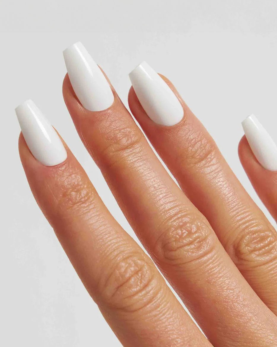 Snow White Courte Ballerine Press Ons en Gel Souple