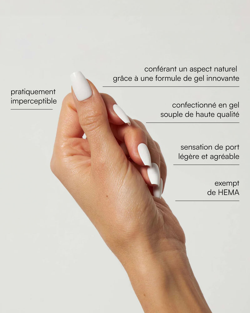 Press Ons en gel souple Snow White Courte Ballerine - Doonails France