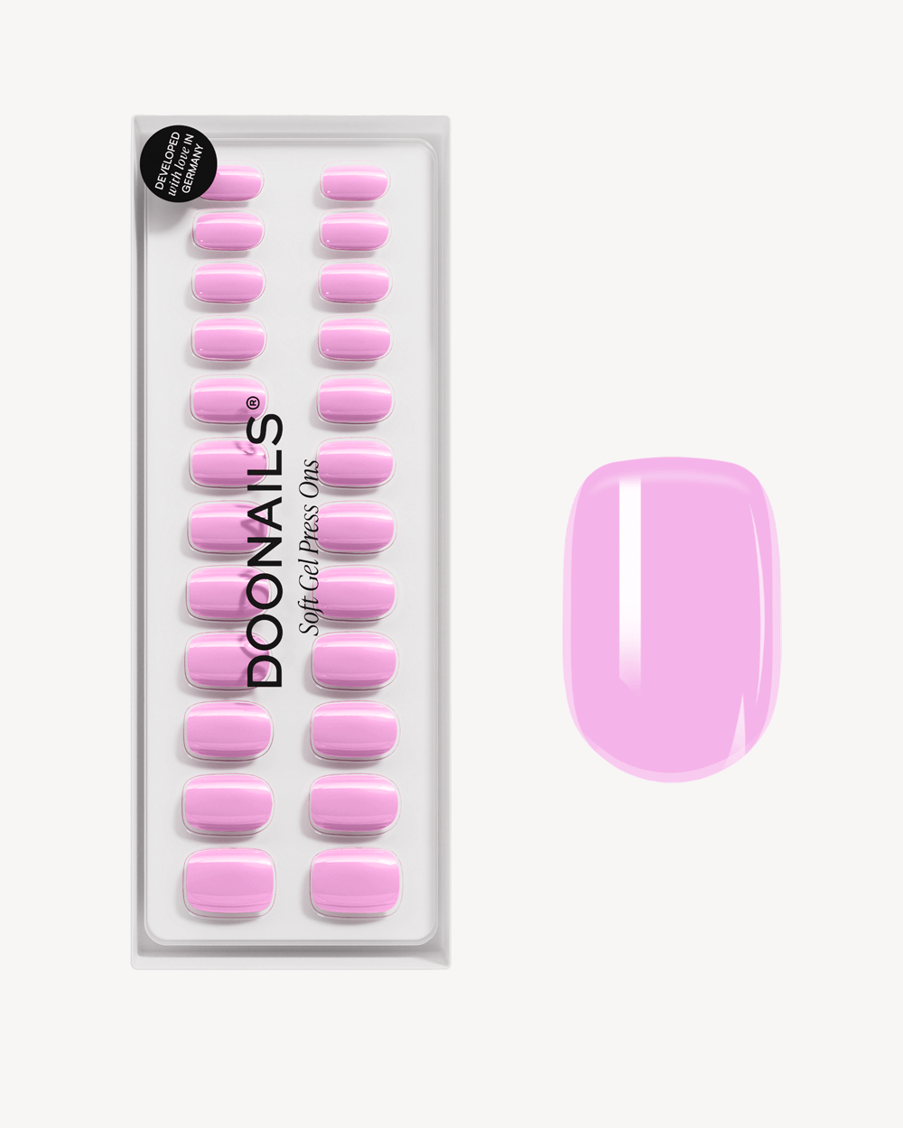 Press Ons en gel souple Barbie Girl Extra Courte CarréDoonails