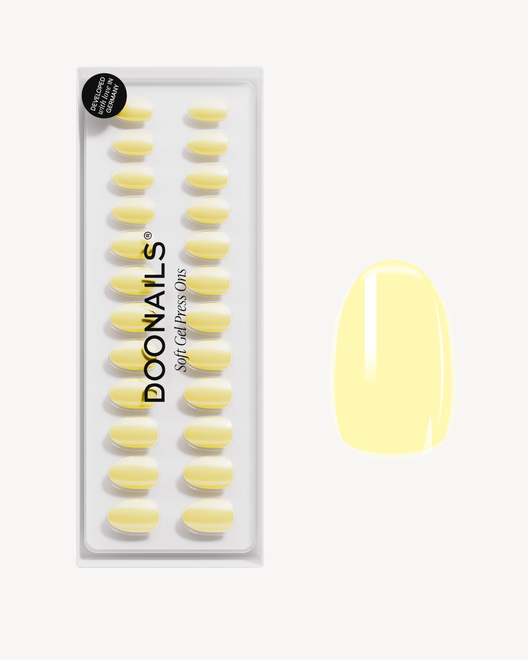Press Ons en gel souple Lemon Sorbet Courte ArrondieDoonails