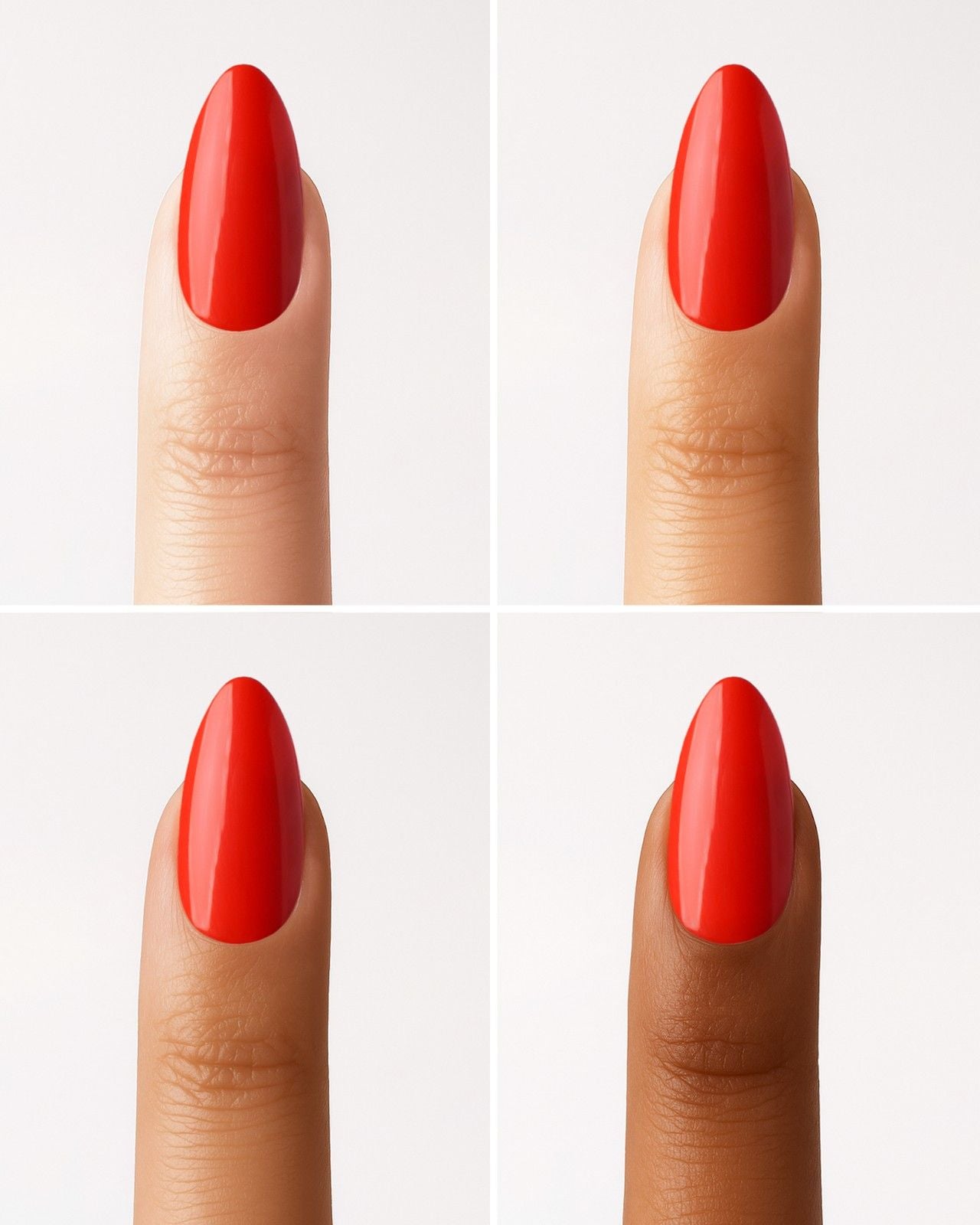 Press Ons en gel souple Rose Red Moyenne Amande - Doonails France
