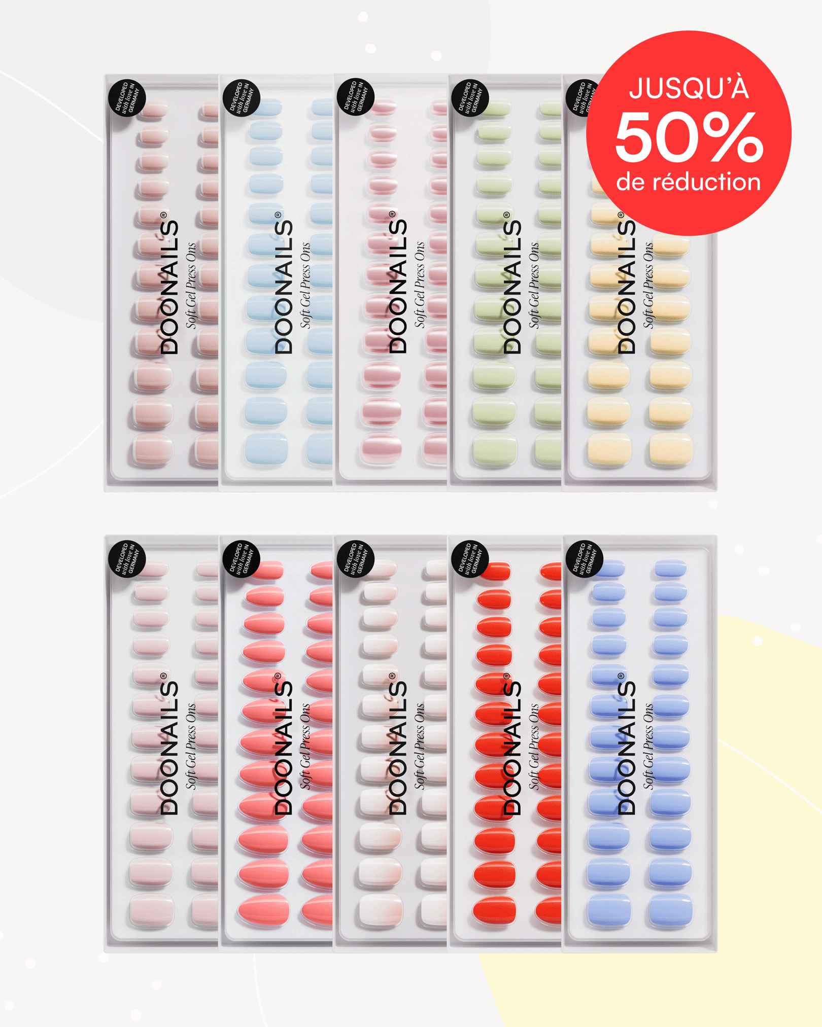 Pack Recharge Mix & Match - Press ons en gel souple