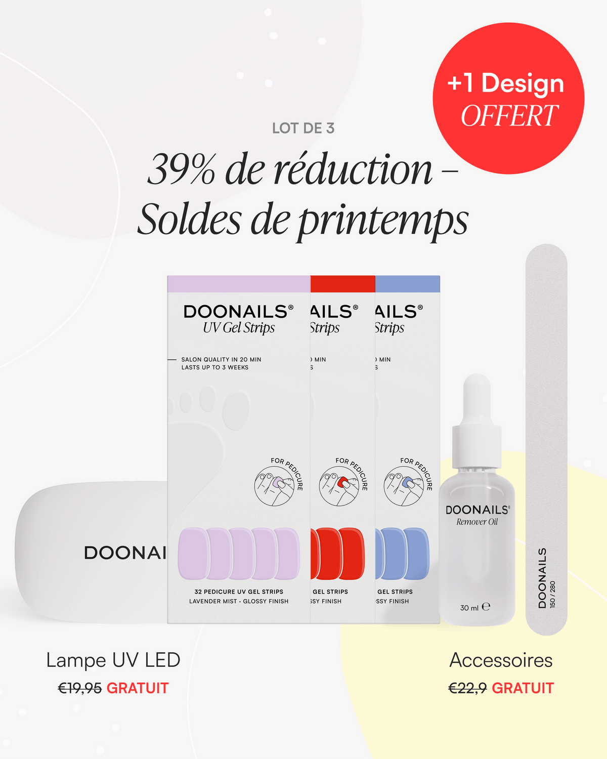 Kit de démarrage Spring Sale - Bandes en Gel PédicureDoonails