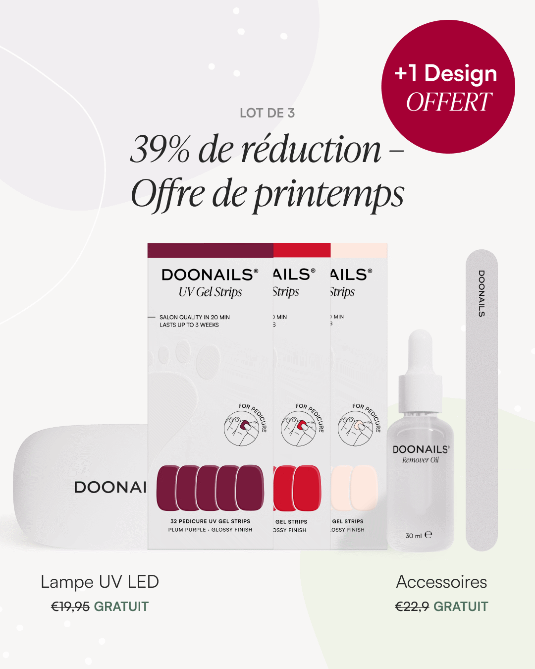 Kit de démarrage Printemp - Bandes en Gel PédicureDoonails
