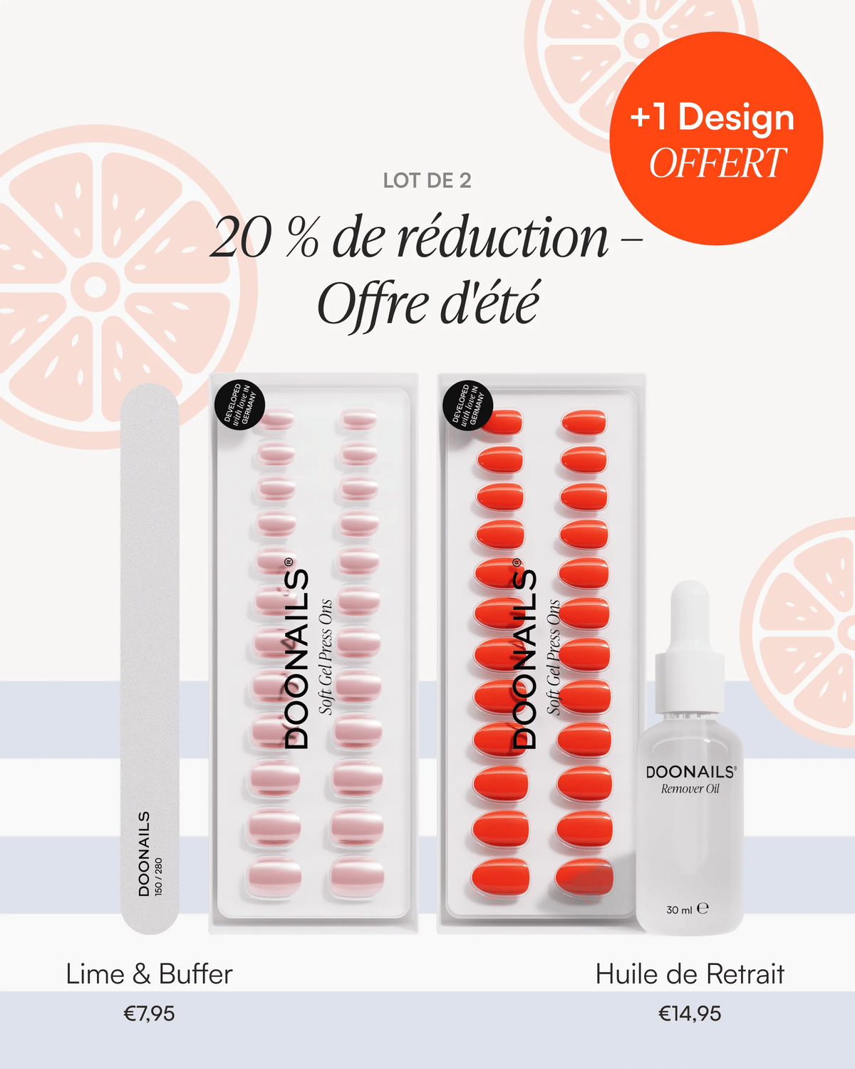 Kit de démarrage Été – Press Ons en gel souple
