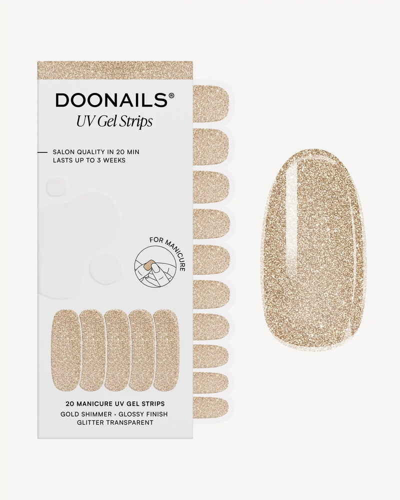 Gold Shimmer Bandes en Gel UV