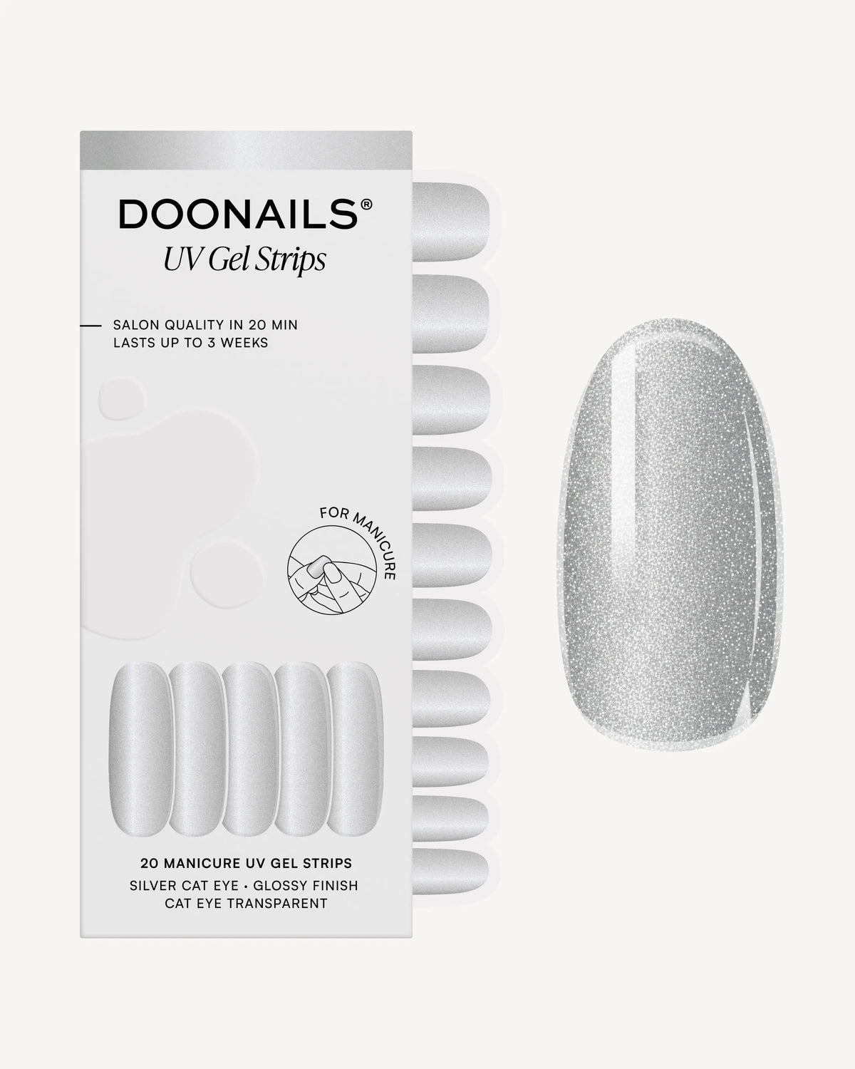 Silver Cat Eye Bandes en Gel UV