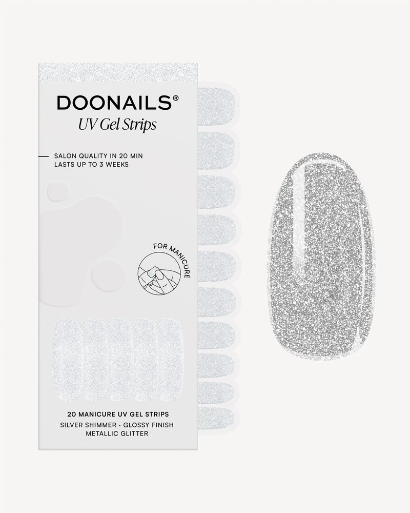 Silver Shimmer Bandes en Gel UV