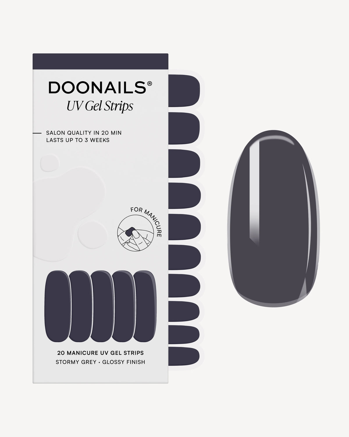 Stormy Grey Bandes en Gel UVDoonails